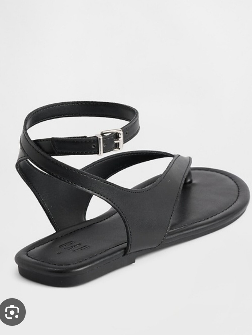 Gap Black Ankle-Strap Flat Sandals Size 8 NWT